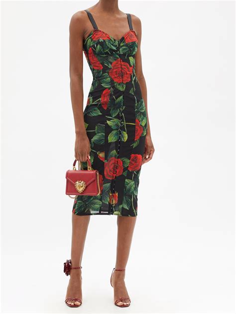 dolce gabbana red roses dress